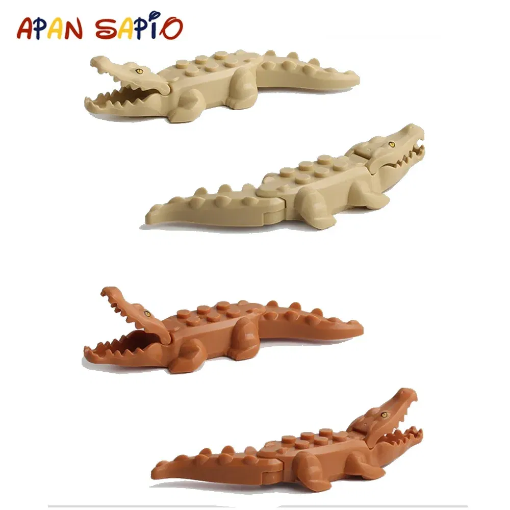 Color: Multicolor - Animal Building Blocks Model Crocodile Leopard Educational Games Figure Brick Toys for Children Kids