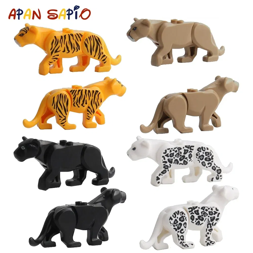 Color: Multicolor - Animal Building Blocks Model Crocodile Leopard Educational Games Figure Brick Toys for Children Kids
