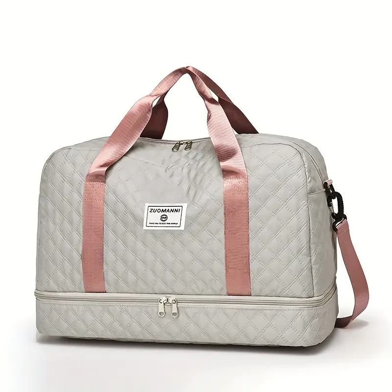 Ultra-Lightweight Large Capacity Argyle Travel Duffle Bag