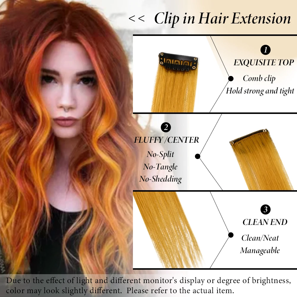 Color: P4/30, Stretched Length: 22inches, Ships From: CHINA - Synthetic 10 Pcs Straight Hair Extensions Clip in Hairpieces 22 Inch Hightlight Colorful Hair for Women Party Cosplay Gifts