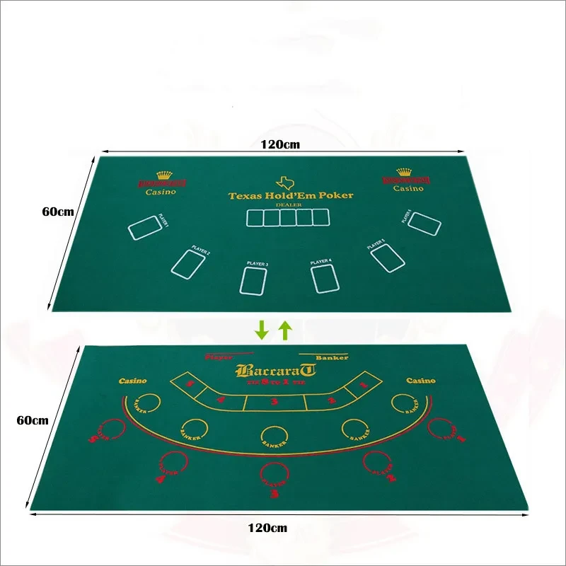 Double Sided Pattern Game Table Cloth Non Woven Texas Hold'Em Table Mat Table Cloth Card Mat