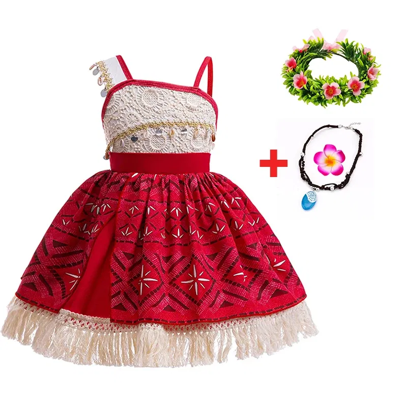 Color: Khaki, Kid Size: 4T - Disney New Moana Dress Costumes Kids Girl Cosplay Toddler Movie Ocean Adventure Infant Frock Halloween Party With Chick Clothes