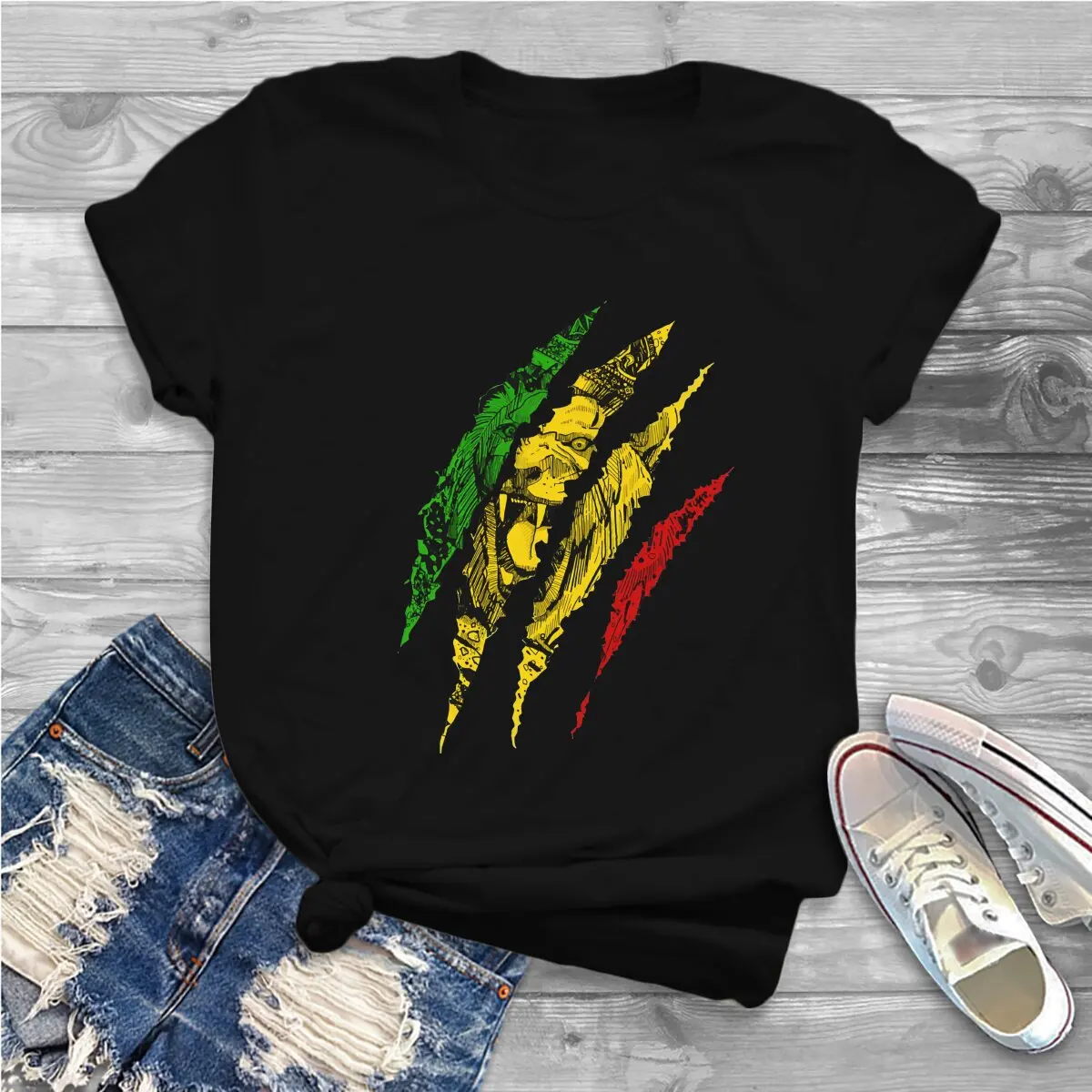Color: WHITE, Size: XXL - Rasta Design Polyester TShirts Warrior Lion Of Judah King Rasta Reggae Jamaica Roots Distinctive Homme T Shirt