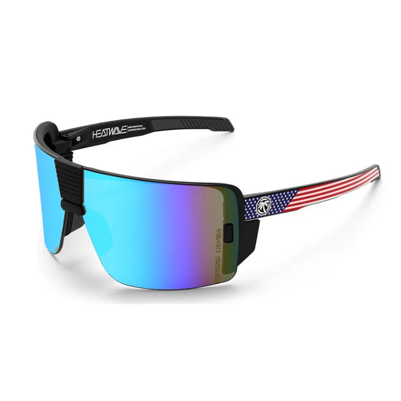 Color Name: Gold - Stylish sports sunglasses, UV400 glasses for outdoor cycling, fishing and holiday gifts:HW09; with box