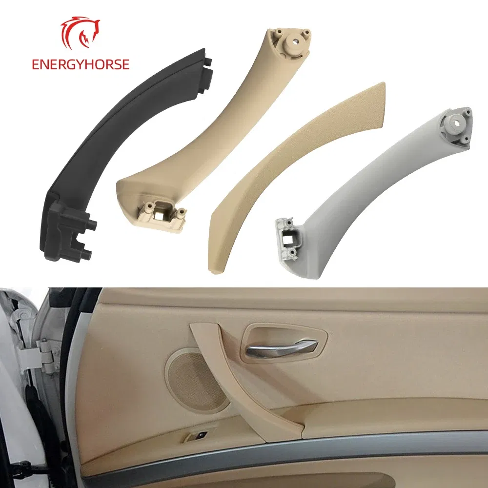 Color: Beige - Car Inner Handle Interior Door Panel Pull Trim Cover Black Left Right for BMW 3 Series E90 E91 316 318 320 325 328