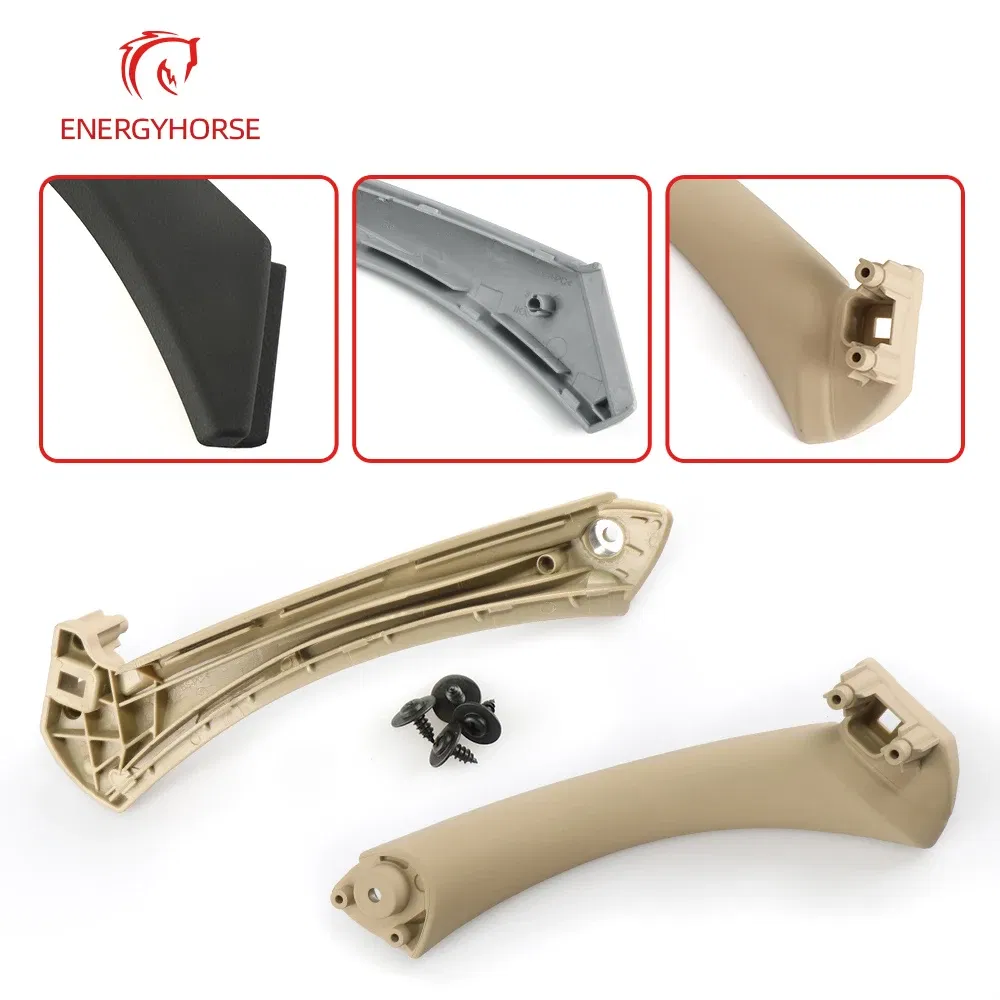 Color: Beige - Car Inner Handle Interior Door Panel Pull Trim Cover Black Left Right for BMW 3 Series E90 E91 316 318 320 325 328