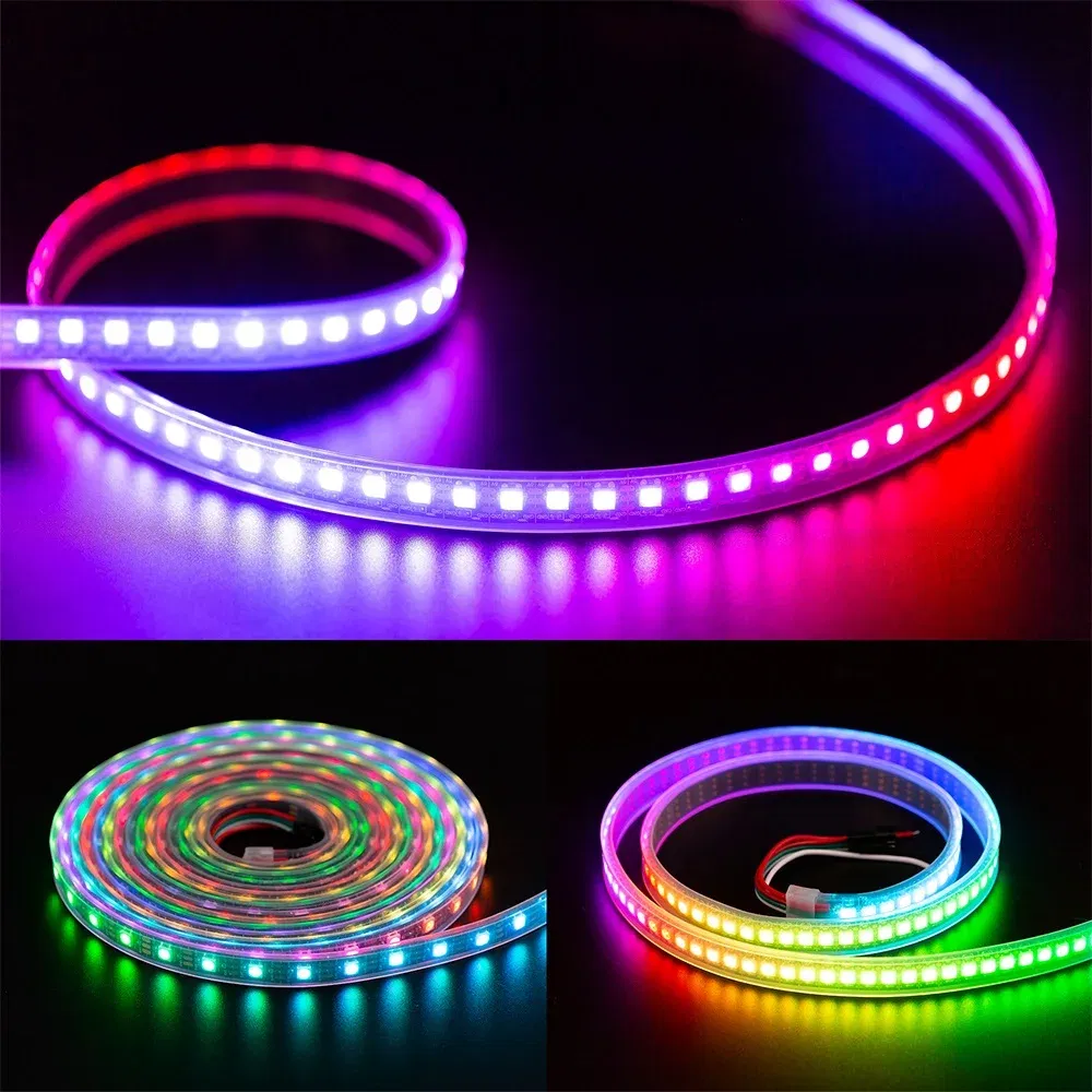Emitting Color: Emitting Color3, Color: Burgundy - 1m/2m/5m WS2812B ECO 30/60/100/144 pixels/leds/m TV RGB Led Strip Light WS2812 IC Individually Addressable Black/White PCB DC5V