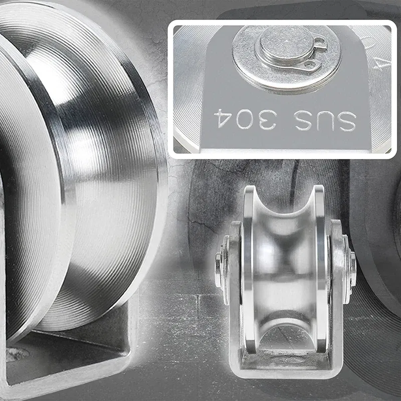 Ships From: CHINA, Type: Double-Wheel - Wheel Pulley 304 Stainless Steel Heavy Duty Track Wheel Rigid Caster Sliding Gate Roller Wheel Detachable Duplex Bearing