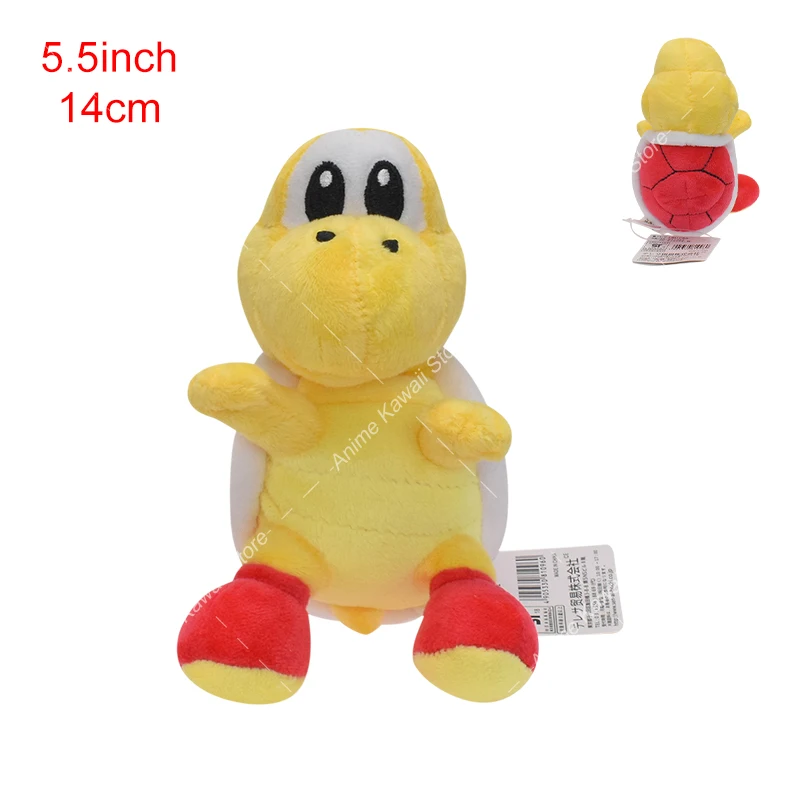 Color: FireBrick - Super Mario Plush Toy Koopa Troopas Red Green Turtle Tortoise Kawaii Dry Bones Stuffed Animal Doll for Children Christmas Gifts
