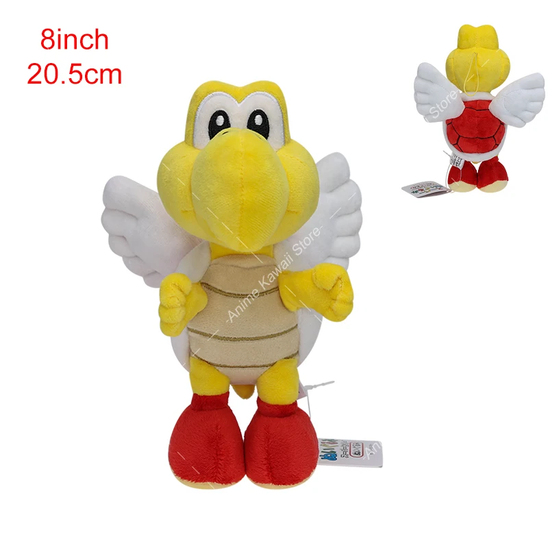 Color: FireBrick - Super Mario Plush Toy Koopa Troopas Red Green Turtle Tortoise Kawaii Dry Bones Stuffed Animal Doll for Children Christmas Gifts