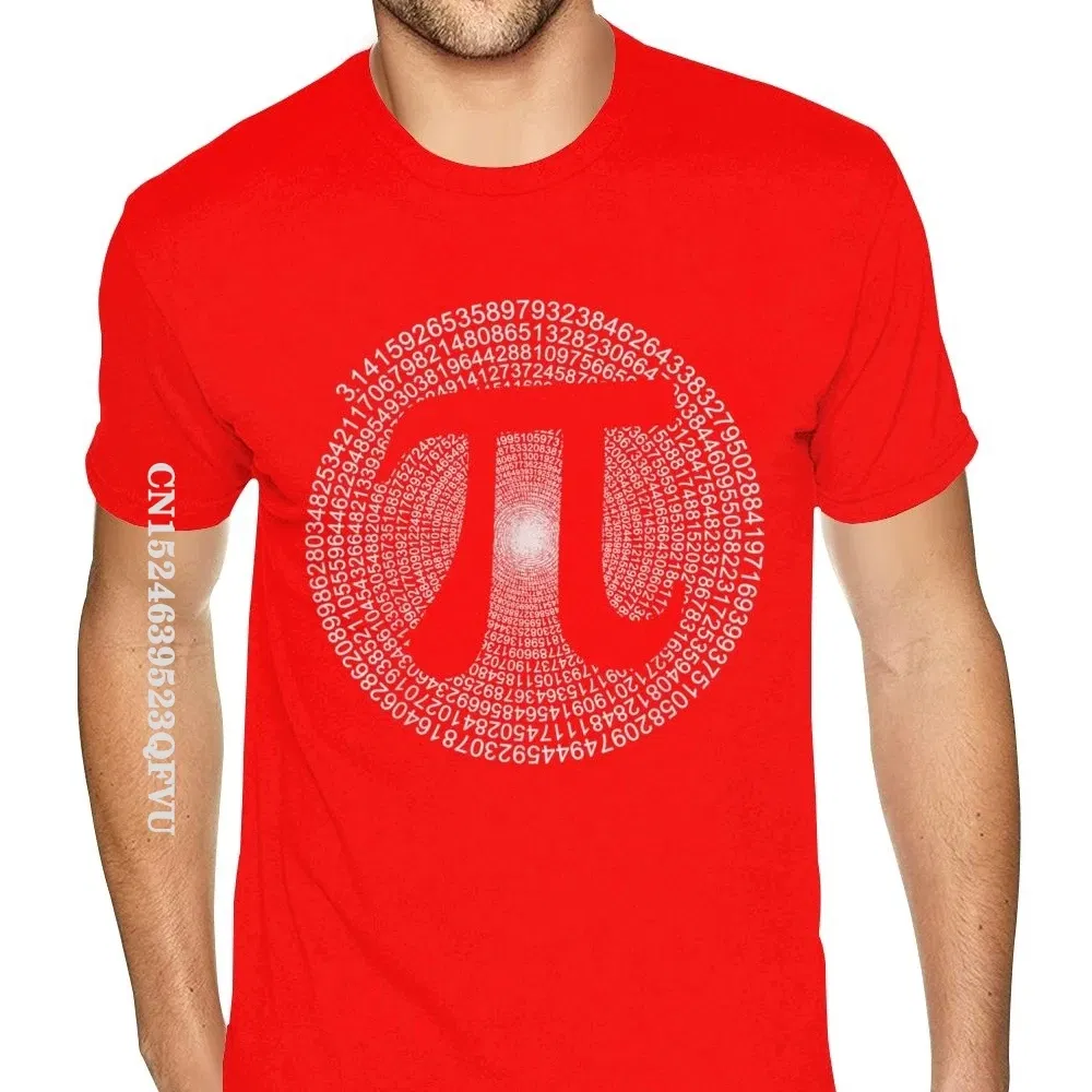Color: Red, Size: L - Classic Pi T Shirt 3,14 Pi Number Symbol Math Science Gift Tee Shirts For Men Make Your Own Soft Cotton HipHop Print Tee