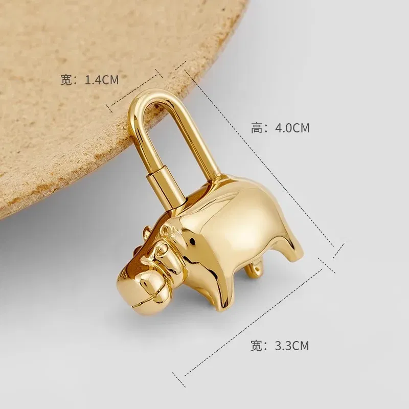 Color: Silver - Bag Pendant For Birkin Kelly Bag Pegasus Lock Charm All-steel Animal Metal Lock Bag Pendant High-end Charm Necklace