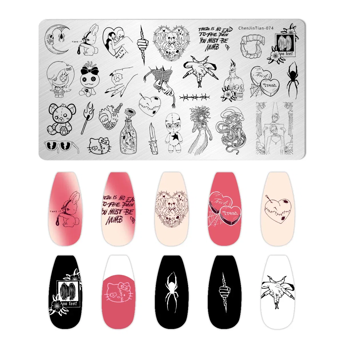 Color: Yellow, Ships From: CHINA - 1PC Cute Animal Nail Stamping Plates Cartoon Character polish Nail Stamp Nail Art Template Image Plate Art stencils For Stamping