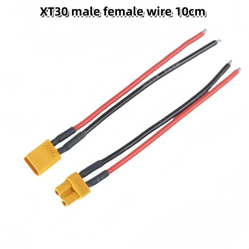 Color: Red - XT30 Pigtail Plug Male and Female Connector with 100mm 16AWG Tinned Wire Cable for RC Fixed wing Lipo Battery FPV Drone charger