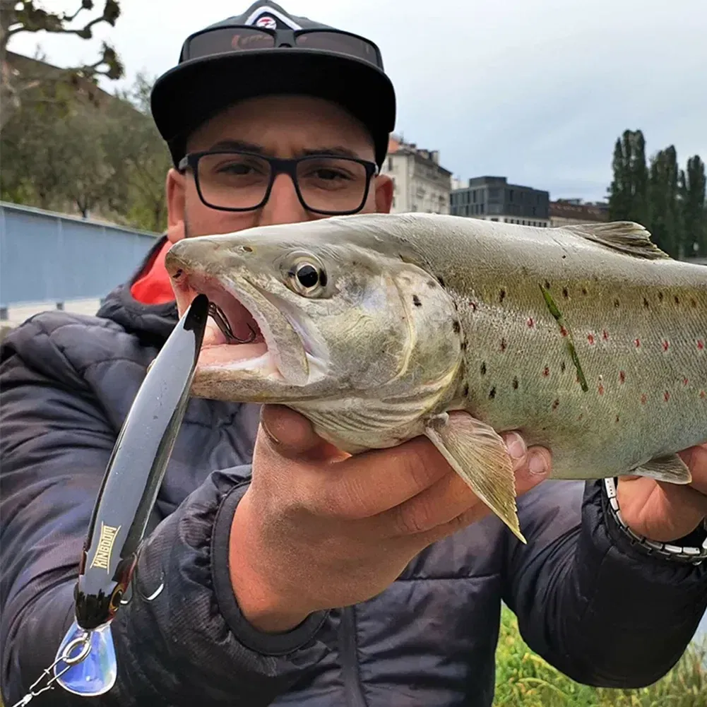 Size: 150mm, Color: Orange - Kingdom Sinking Minnow Bait 60 80 90 105mm Vibrate Sinking Jerkbati Swimbait Magnet Trasnfer Long Casting Hard Fishing Lure