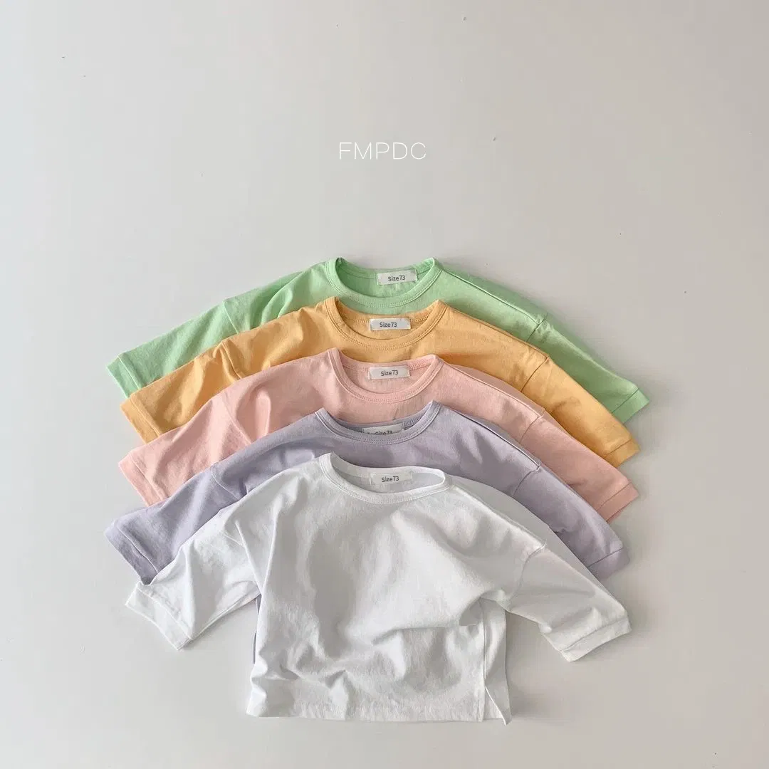 Color: Lavender, Kid Size: 18M - Korea Baby Tee 2023 Baby Autumn Clothes Basic Soft Bottoming Shirt Toddler Girl Clothes T-shirts Baby Boys Clothes Tank Tops New