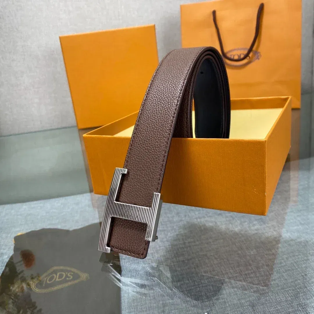 Color: Gold, Belt Length: 125cm - New Style Leather Belt for Men and Women, Classic Cowhide T Buckle Design Belt, Light Luxury, Classic and Versatile Gift