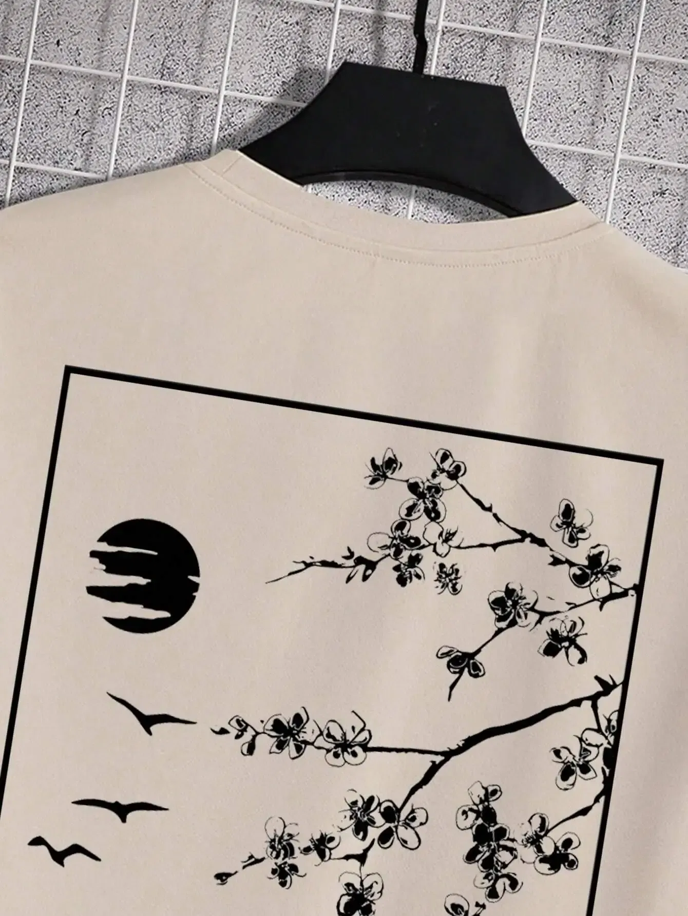 Color: SKY BLUE, Size: L - Tokyo Sakura Mount Fuji Business Card T Shirt Men Fashion Tee Clothing Cotton Summer Casual Tops Hip Hop Loose Cotton T-Shirt