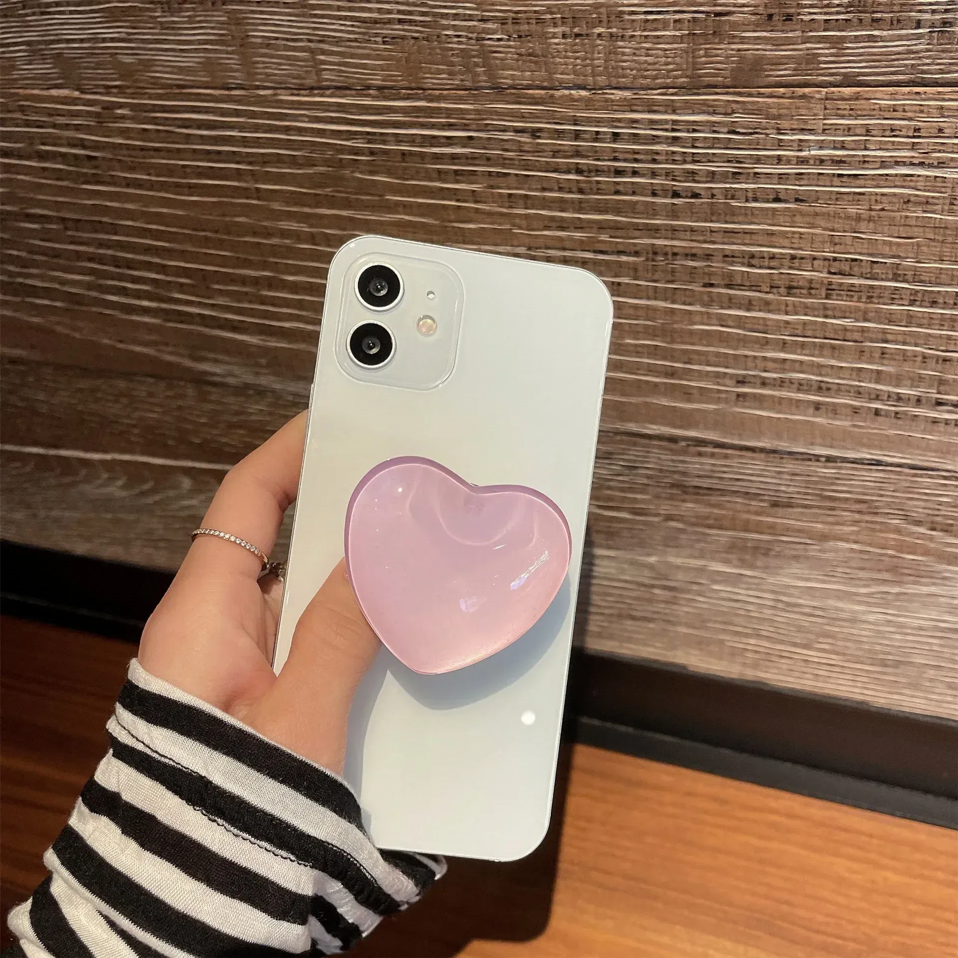 Color: Green - Phone Holder Popular Socket Griptok Finger Grip Bracket Stand Love Heart Ins Style Cute Poping Pink White Cellphone Accessory