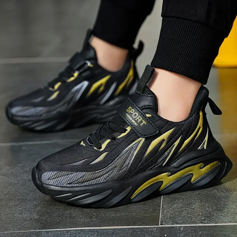 Boy's Trendy Flame Pattern Chunky Shoes