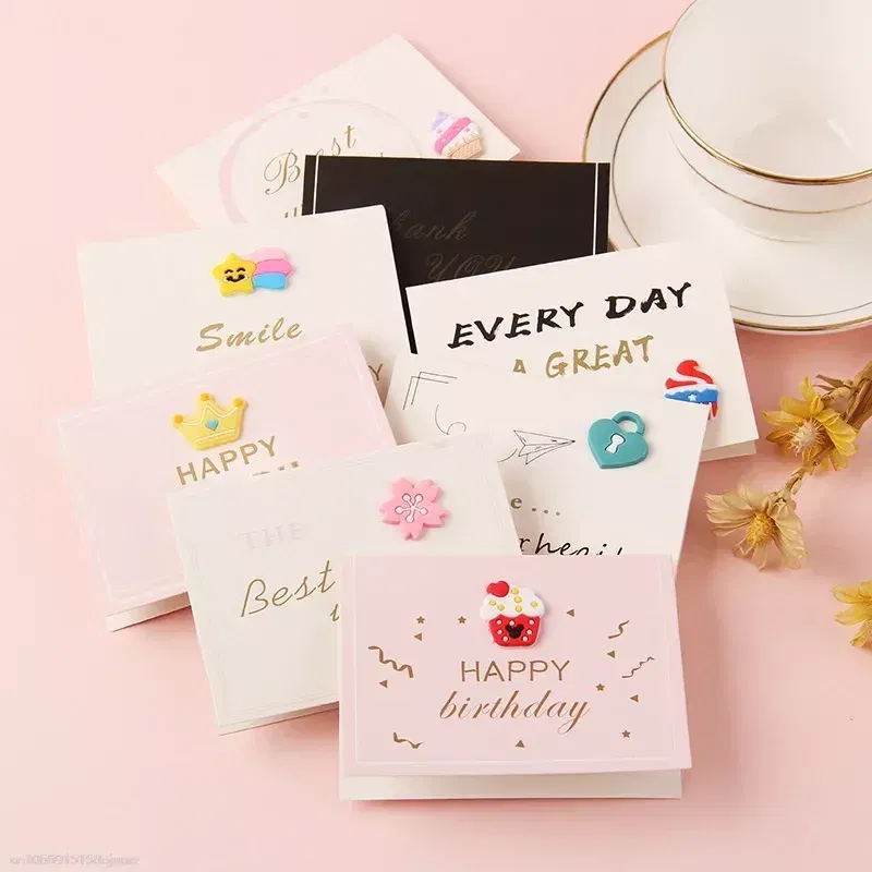 Color: Lavender - Holiday greeting card Valentine's Day Qixi flower baking birthday thank you message greeting card Invitations Party Supplies