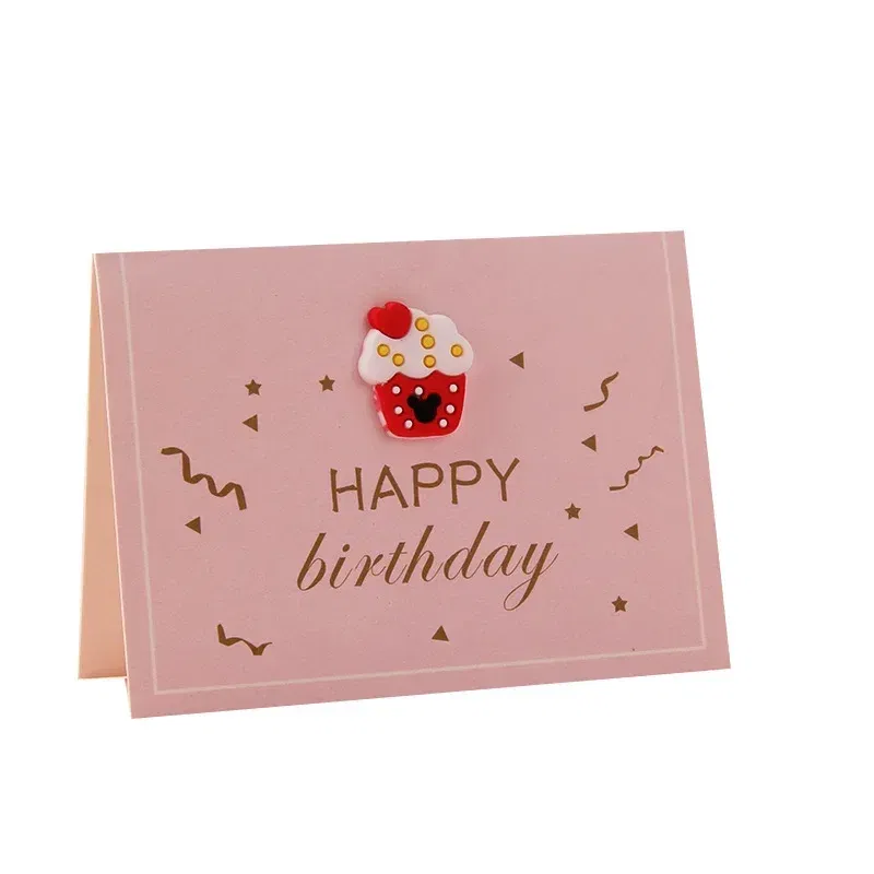 Color: Lavender - Holiday greeting card Valentine's Day Qixi flower baking birthday thank you message greeting card Invitations Party Supplies