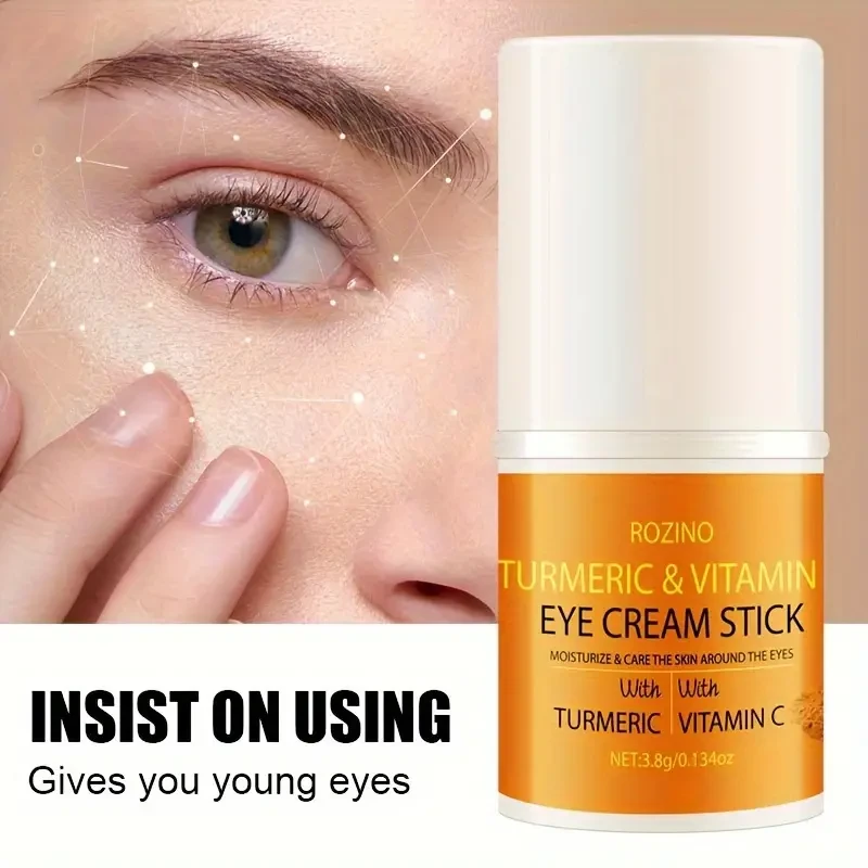 ROZINO Turmeric Vitamin C Eye Cream Stick - Moisturizing & Brightening Eye Balm for All Skin Types