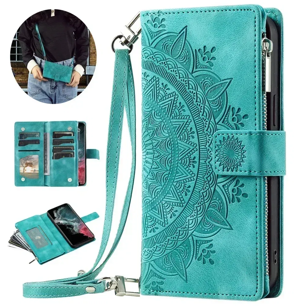 Material: artificial leather, Color: Red - 13T 12T 11T Leather Case For Redmi Note 12 Pro Plus 5G Flip Case Crossbody Zip Book Funda Xiaomi Redmi Note 13 Pro 11 12s 13c 4G
