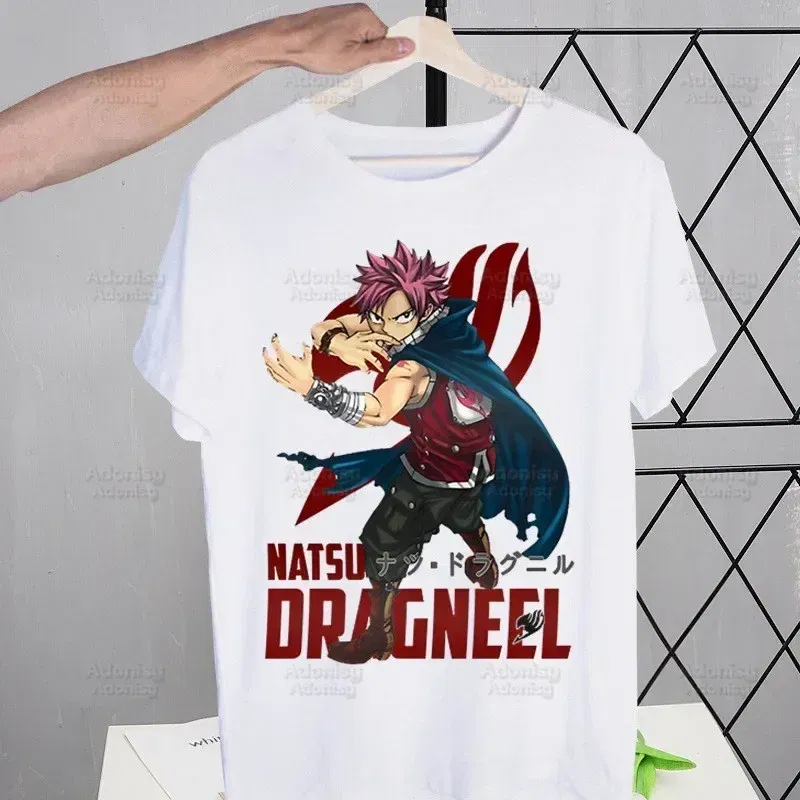 Color: SKY BLUE, Size: S - Anime Fairy Tail Cartoon Natsu Erza Gray Lucy T-shirts Summer Men/Women Hip Hop Tshirt Streetwear t shirts Short Sleeve Tops
