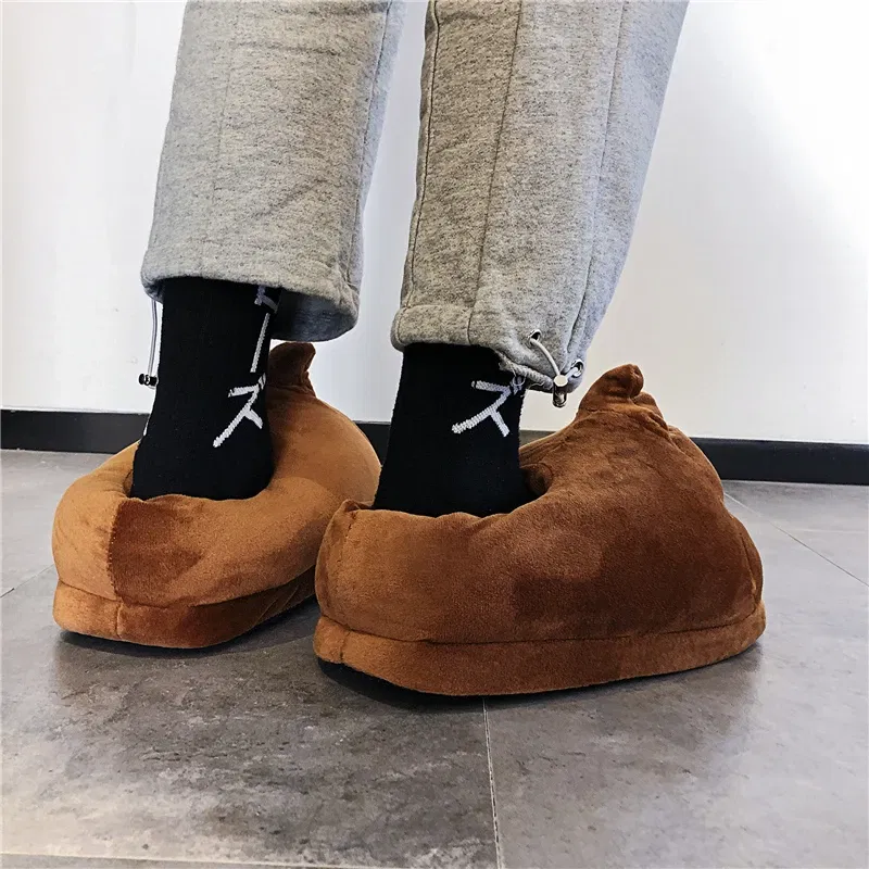 Color: black, Shoe Size: 35 - Indoor Slippers Warm Winter Home Fluffy New Fashion Men Women Bread Demon Soft Plush Shoes Unisex Cute Funny Christmas Gift