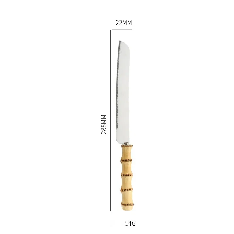 Color: Light Grey - Nature Bamboo Pizza Cake Shovel Triangular Spatula Set Steel Stainless Cheese Slicer Cutter Knife,Butter Knife