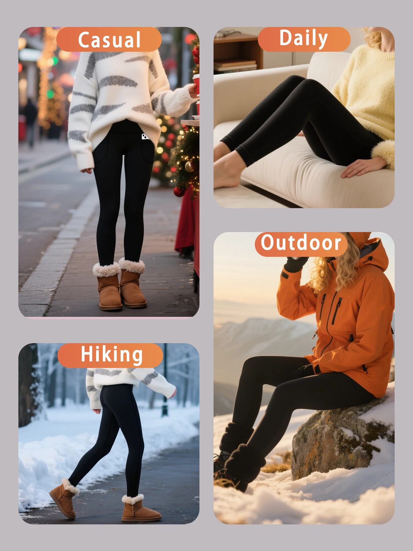 Color: Pink, Size: XXL - Womens Thermal Fleece Lined High Waisted with pockets Leggings, Workout Winter Warm Thick Tights Soft Yoga Running Pants