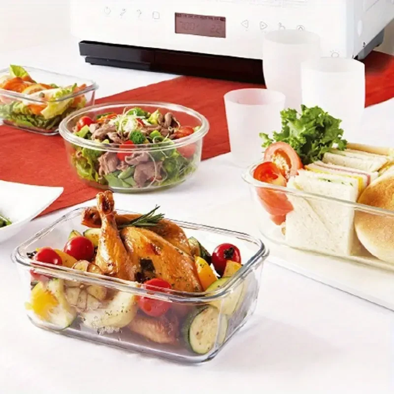 12pcs- Glass Food Storage Containers with Lids Set, Airtight Glass Meal Prep Containers (Containers & Lids), Leak Proof Lunch Containers BPA-Free