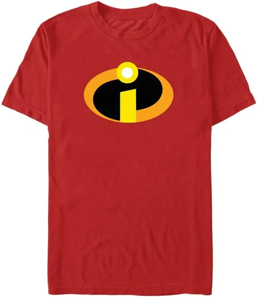 Color: Red, Size: 4XL - Disney Pixar The Incredibles Logo Symbol Costume T-Shirt