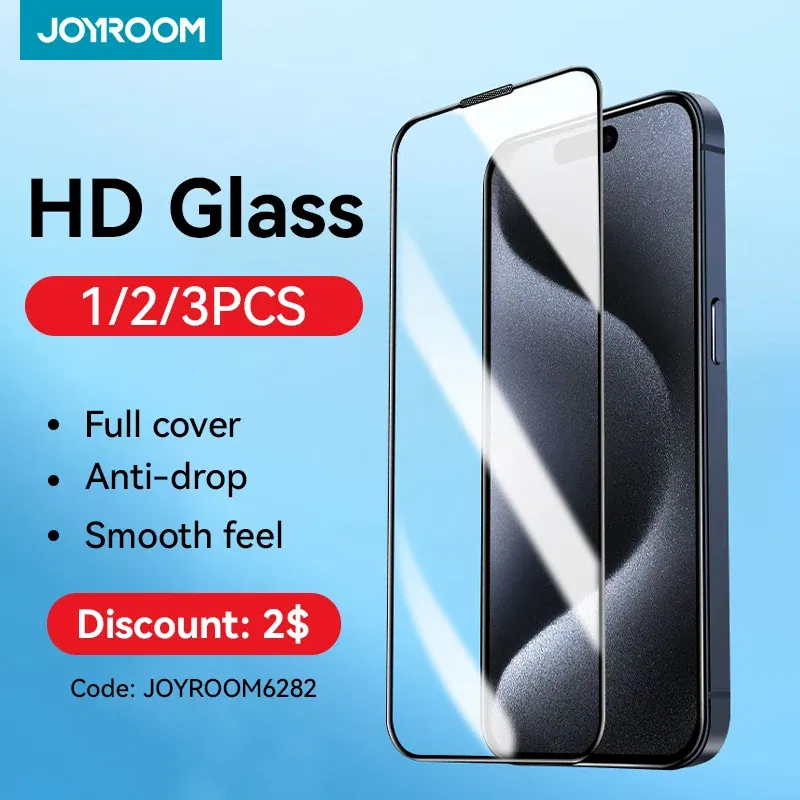 Bundle: 4 pieces, Material: High Definition - Joyroom 1/2/3pcs HD Glass Screen Protector for iPhone 15 14 13 12 11 Pro Max Full Screen Tempered Glass Protection for iPhone 15