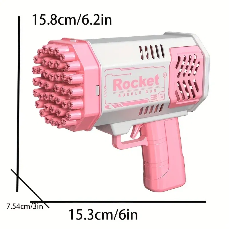 40 Hole Handheld Fully Automatic Space Light Bubble Machine Electric CHILDREN'S Toys without Battery without Bubble Water