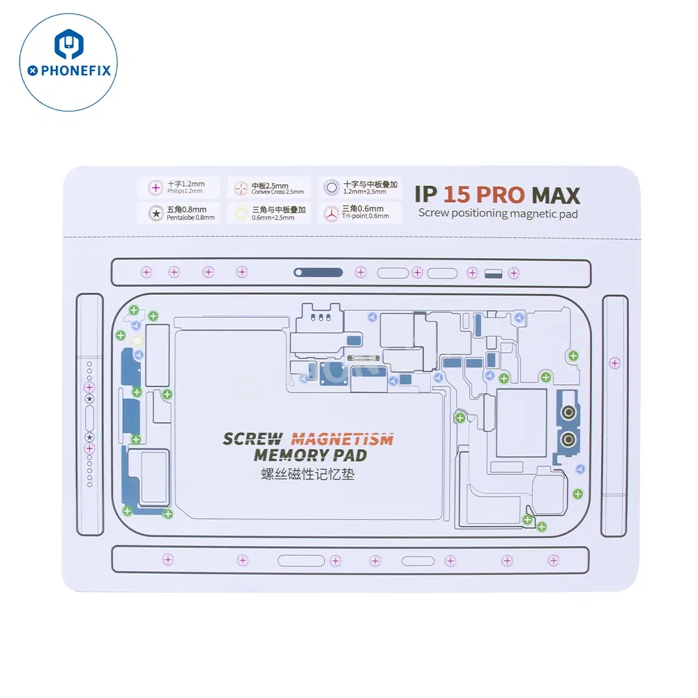 Color: Yellow - Soft Magnetic Screw Positioning Keeper Chart for iPhone X-15Pro Max Disassembly Double Sided Screw Setting Opening Guiding Mat