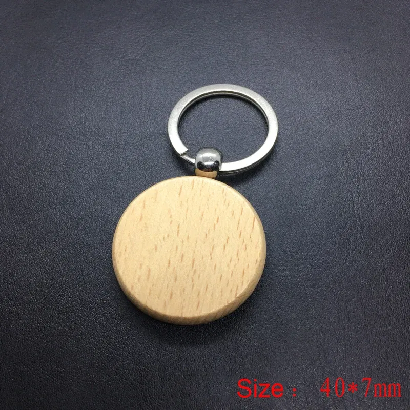 Color: black - 2024 Custom Logo Blank Round Rectangle Wooden Key Chain DIY Promotion Wood Keychains Wedding Gift
