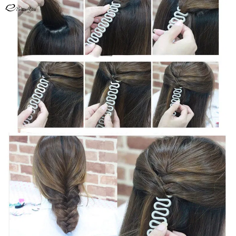 Color: RED COLOR - 8 Colors Lady French Hair Braiding Tool Hair Twist Braider Easy to Use DIY Accessories Fashion Salon Women Braider Maker Tool
