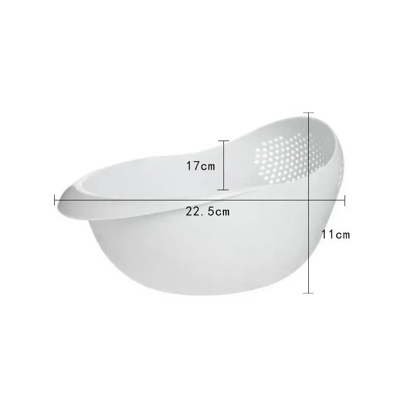 Color: Blue - Rice Sieve Plastic Colander Kitchen Drain Basket with Handles Rice Bowl Strainer Strainer Basket Sink Drain Kitchen Tools