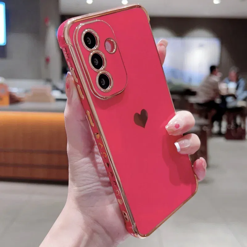 Color: Dark Grey, Compatible-Phone Models: For iPhone 13 Pro, Ships From: CHINA - Electroplating Side Love Heart Phone Case For Samsung Galaxy S25 Ultra S24 S23 S22 A16 A55 Protect Lens Shockproof Back Cover