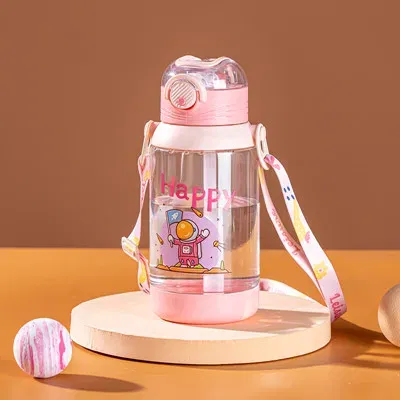 Color: green, Capacity: 0.7L - 700ml Large Capacity Kids Water Cup with Straw Sports Bottle Student Special Edition