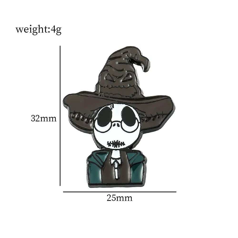 Metal color: Gold-color, Ships From: CHINA - Disney The Nightmare Before Christmas Enamel Pin Cartoon Figure Sally Jack Skellington Metal Badge Brooch Kawaii Accessories
