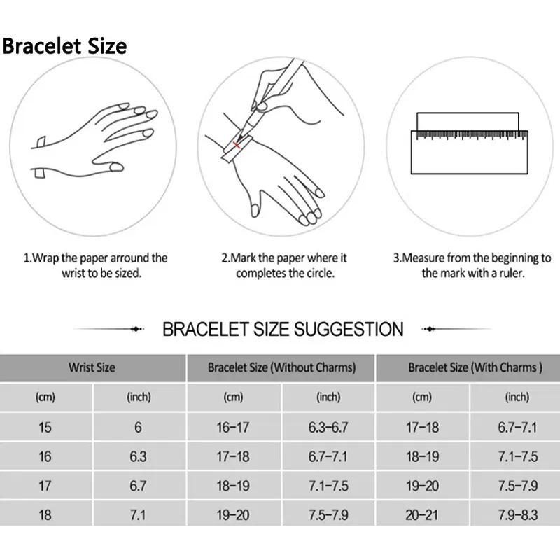 Gem Color: Clear, Length: 19cm - Original 925 Sterling Silver Bracelet Star Heart Clasp Snake Chain Rose Gold DIY Beads Charms Bracelets For Women Luxury Jewelry