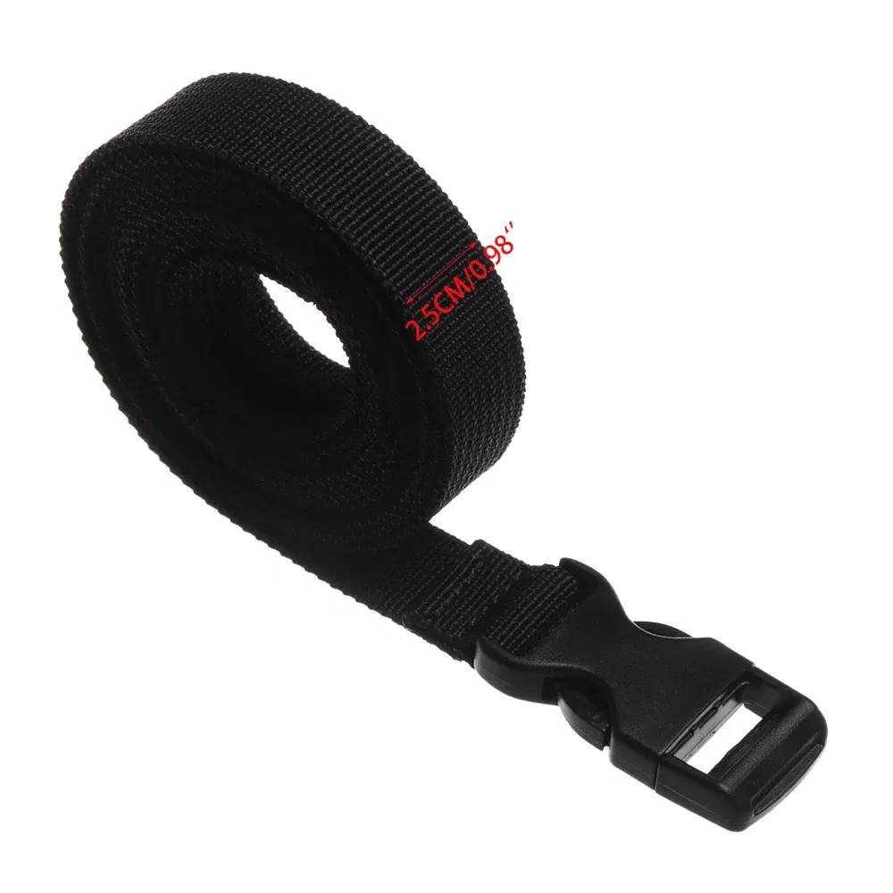 Color: WHITE - 0.5-3M Black Durable Nylon Travel Tied Cargo Tie Down Luggage Lash Belt Strap With Cam Buckle Travel Kits Outdoor Camping Tool