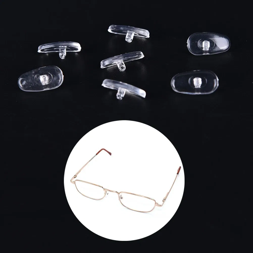 100PCS=50Pairs Oval Silicone Nose Pads On Glasses Embedding Cassette Anti-Slip Accessories For Frameless Eyeglasses