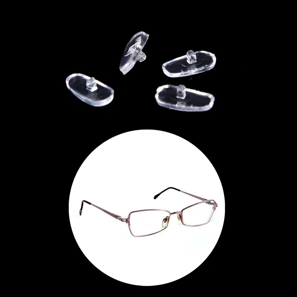 100PCS=50Pairs Oval Silicone Nose Pads On Glasses Embedding Cassette Anti-Slip Accessories For Frameless Eyeglasses