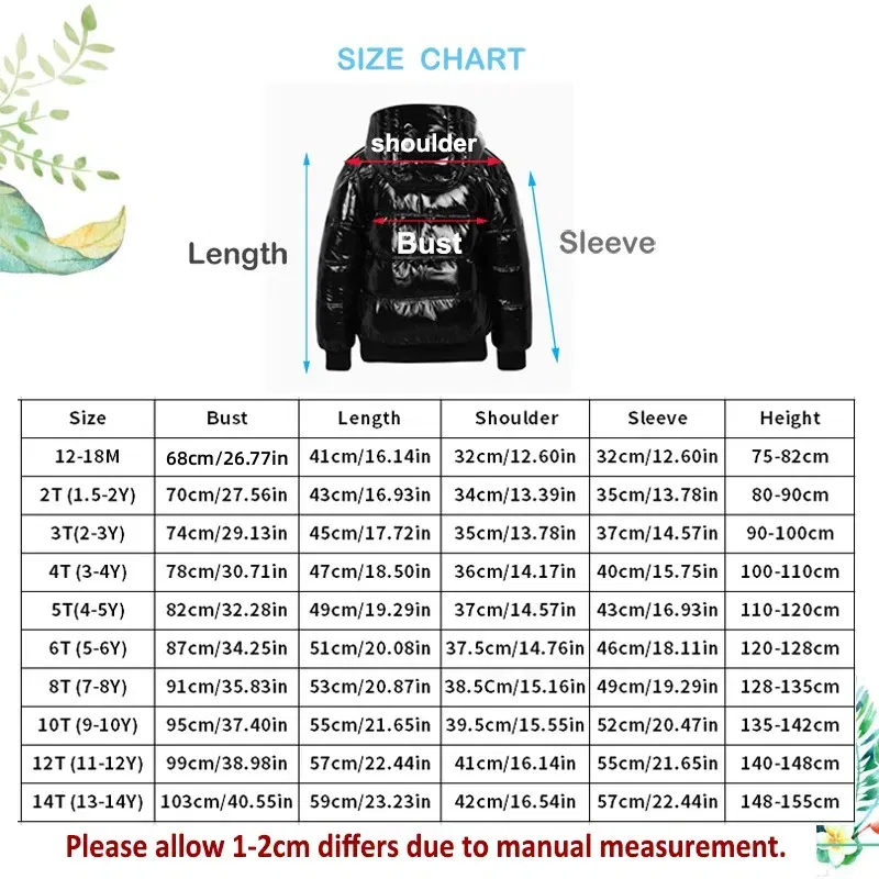 Color: black, Kid Size: 18 - Fashion joining design winter coats filling white duck down warm jackets soft fur fabric and glossy black waterproof coats