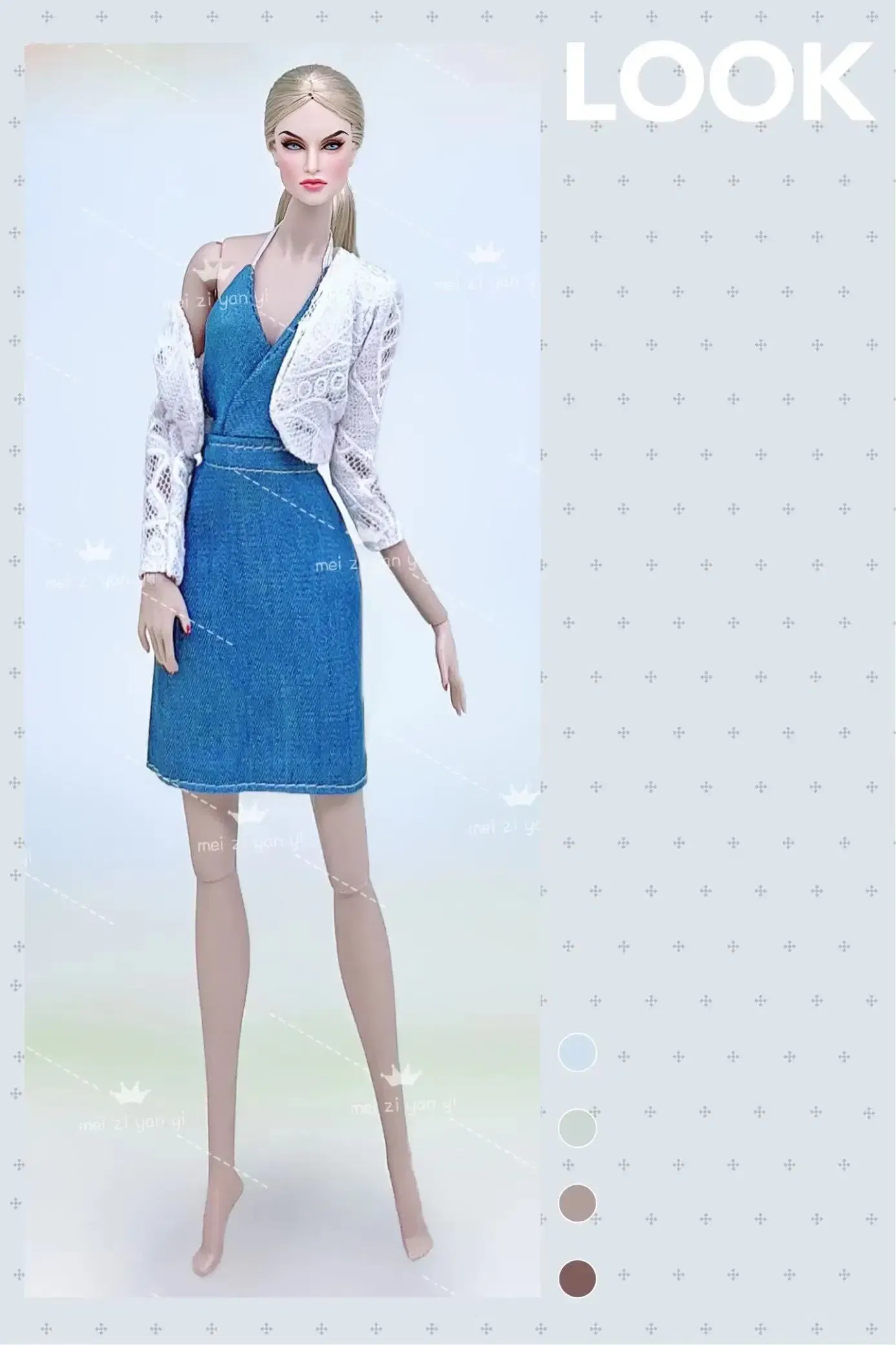 Color: SKY BLUE - for clothes pink for 30cm doll