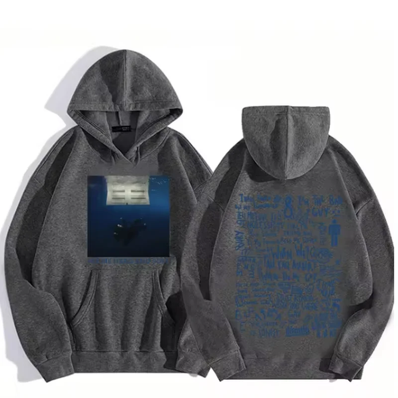 Color: Blue, Size: XXL - 2024 Hit Me Hard and Soft Tour Hoodie Billie Hoodie Men's Hoodie Sudaderas Men's Casual Sports